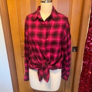 Levi's 90’s Grunge l E Girl l Oversize Flannel l Pink Black Plaid l Sz S